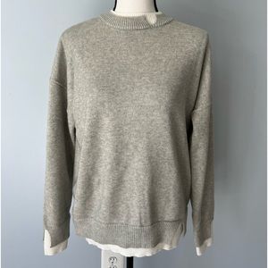 NWT gray sweater with cream cutout